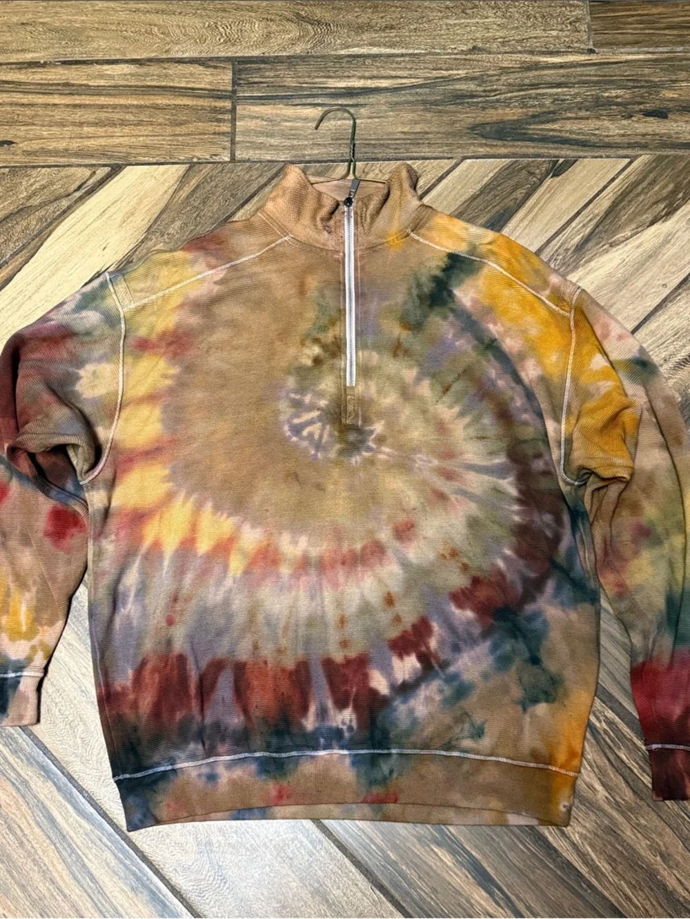 Men's Tie-Dye Half-Zip Sweater - Multi Brown